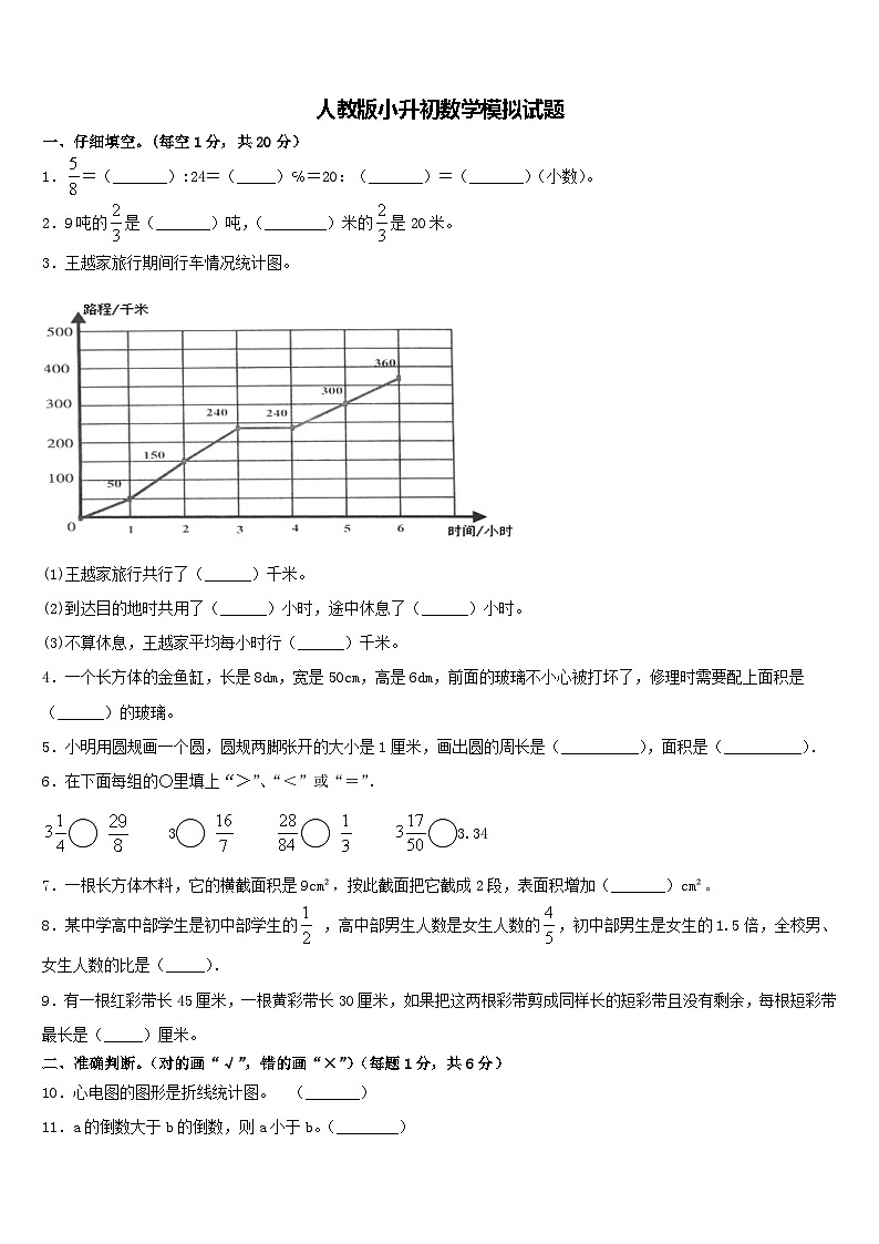 小升初模拟（试题）-2023-2024学年六年级下册数学人教版第1页