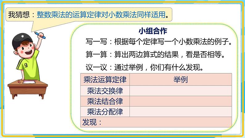 人教版小学数学五年级上册1.5《整数乘法运算律推广到小数》课件第6页