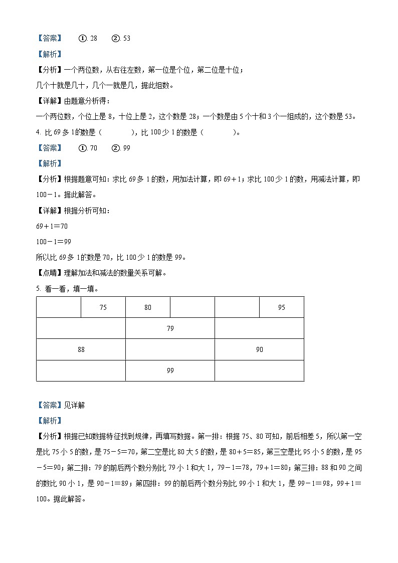 2023-2024学年广东省深圳市罗湖区北师大版一年级下册期中测试数学试卷（解析版）第2页