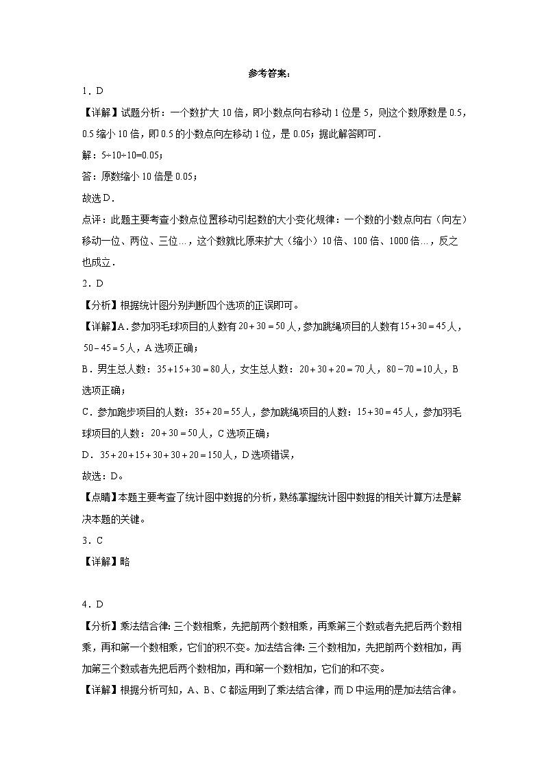 期末测试（一） -人教版数学四年级下册期末复习试题第3页