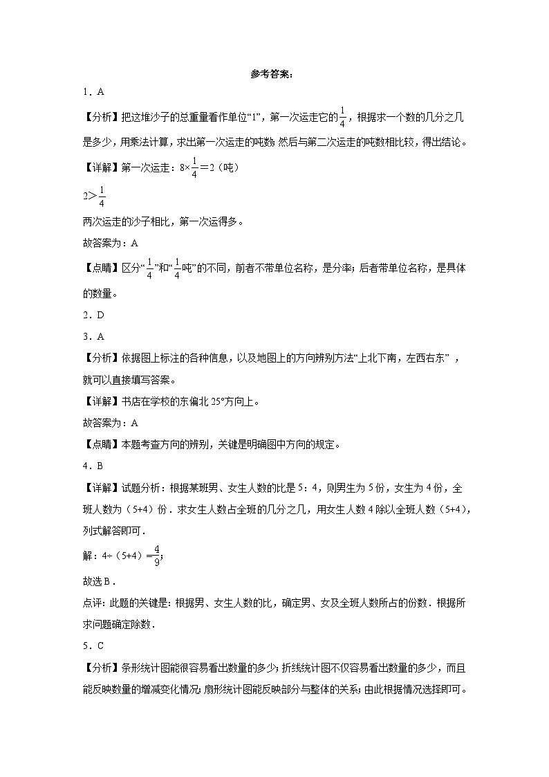 湖北省武汉市小升初模拟测试押题卷(试题)-2023-2024学年六年级下册数学+人教版第3页