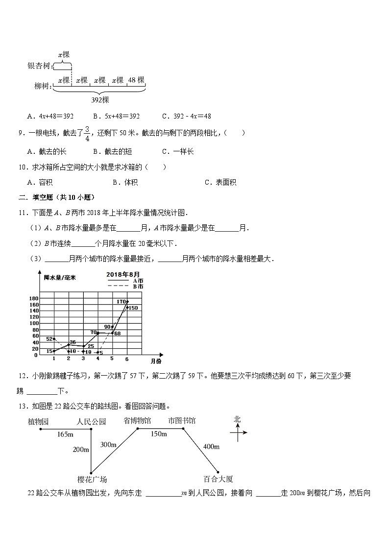 期末复习（试题）-2023-2024学年五年级下册数学北师大版第2页