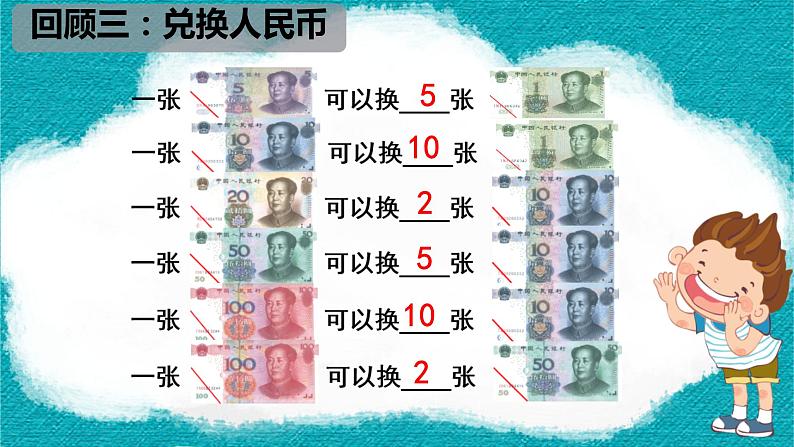 总复习人民币（课件）-2023-2024学年二年级下册数学人教版08