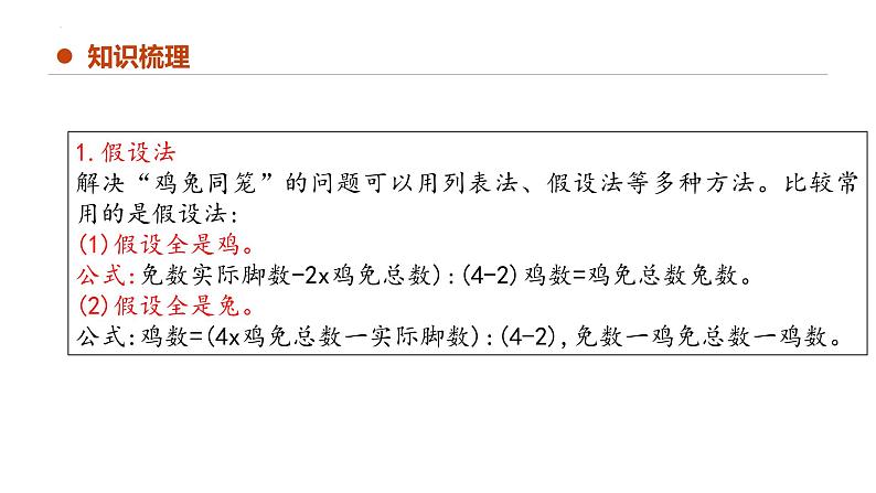 专题九：数学广角——鸡兔同笼（复习课件）-2023-2024学年四年级数学下学期期末核心考点集训（人教版）第6页