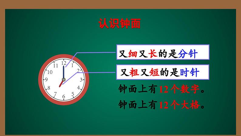 9  总复习  第四课时认识钟表（课件）-一年级上册数学人教版03