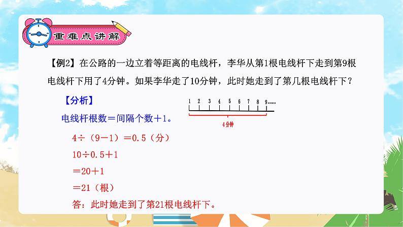 数学广角-植树问题（复习课件）-五年级数学期末核心考点集训（人教版）第6页