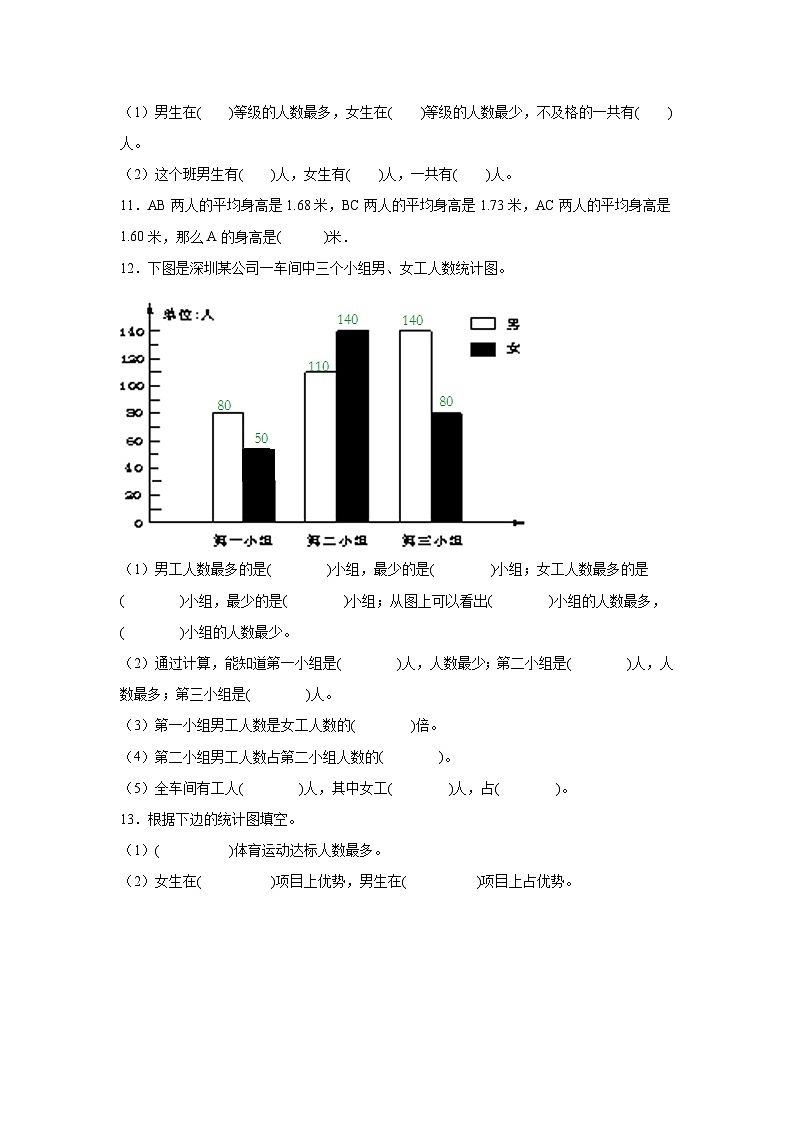 统计-北师大版数学五年级下册期末专项复习试题03