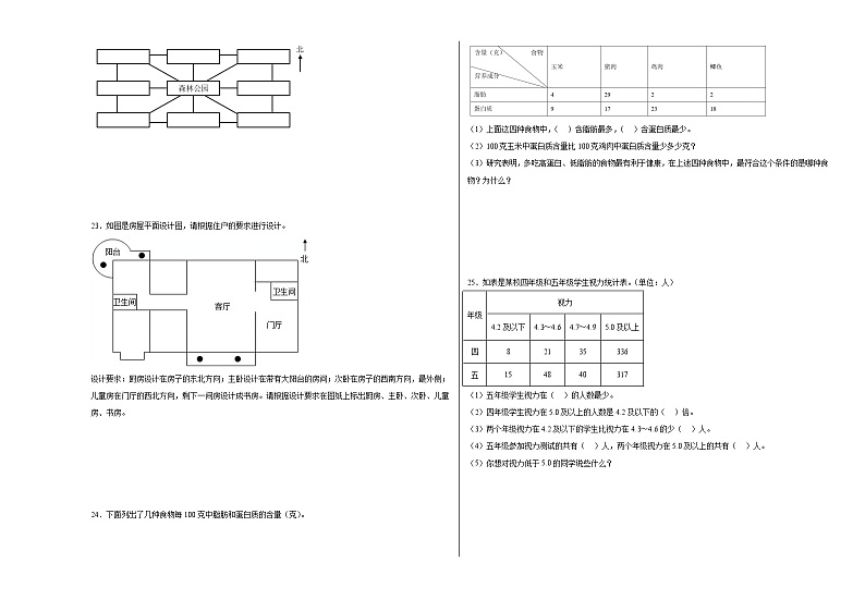 （备战期末）专题01：位置与方向（一）及复式统计表-2023-2024学年数学三年级下册人教版第3页
