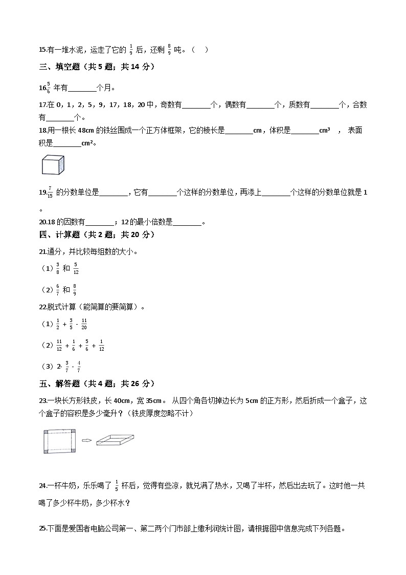 【期末满分模拟卷】人教版数学五年级下册期末满分模拟卷03（含答案）第3页