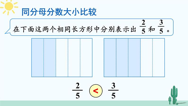 西师大版三年级数学上册课件 8.1.2 同分母分数大小的比较第2页