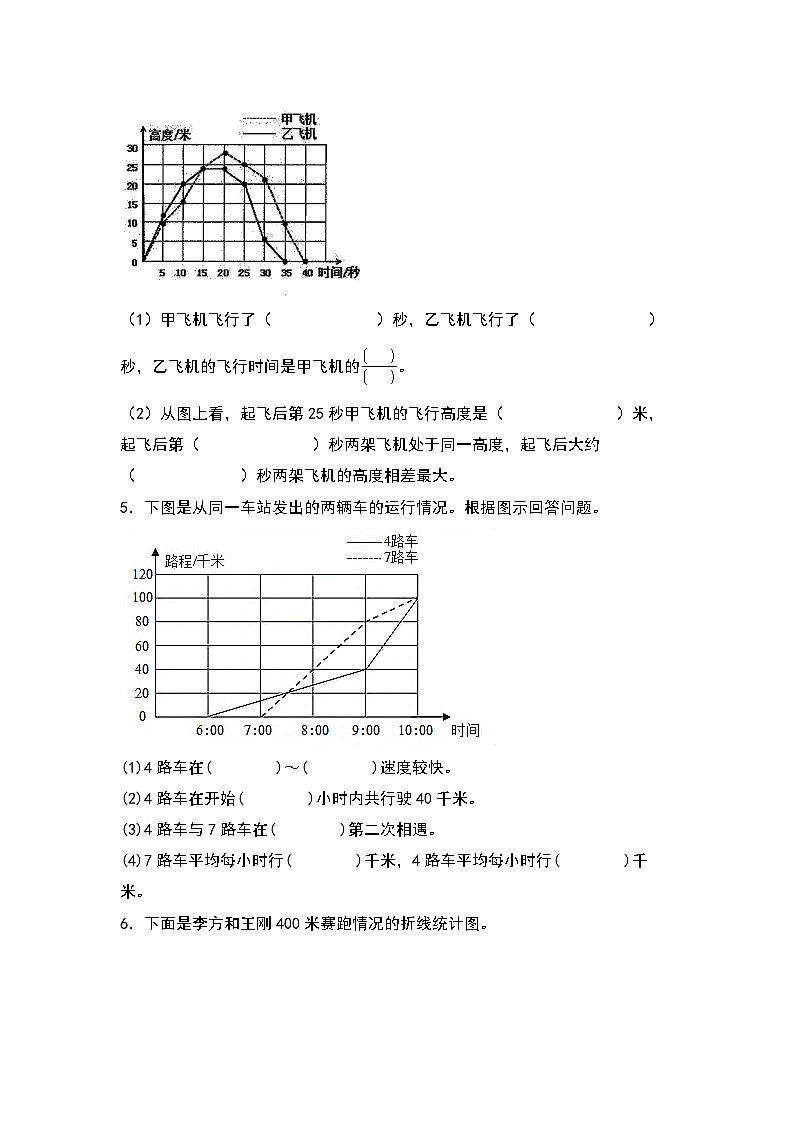 期末典例专项练习十二：折线统计图的实际应用-最新五年级数学下册典型题型精讲（原卷版）（人教版）第3页