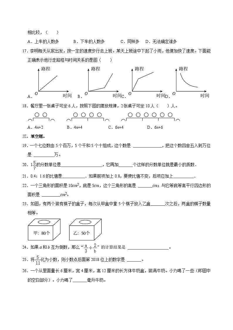 2024年福建省福州市闽清县白樟镇中心小学小升初数学试卷03