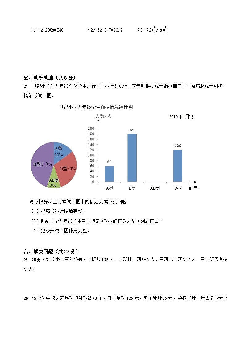 期末模拟试题（试题）-2023-2024学年六年级下册数学人教版(10)第3页