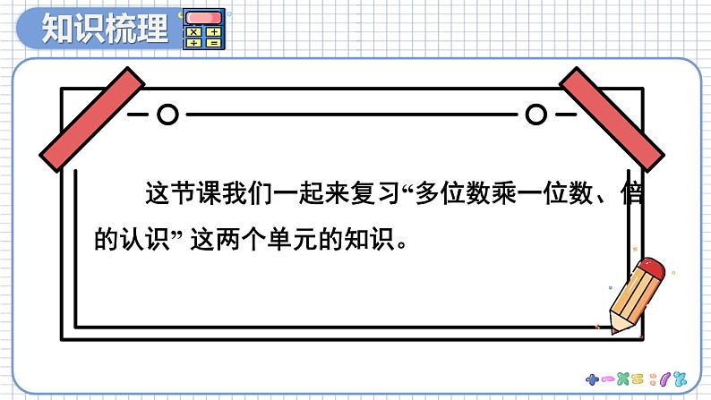 人教版数学三年级上册 10 总复习 第2课时 多位数乘一位数、倍的认识 PPT课件02
