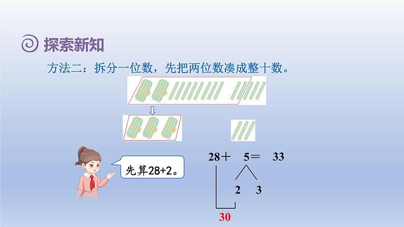 2024一年级数学下册第6单元100以内的加法和减法一3两位数加一位数进位课件（人教版）第5页