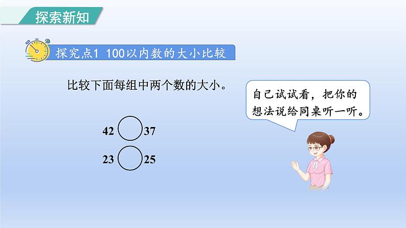 2024一年级数学下册第4单元100以内数的认识5比较大小课件（人教版）04