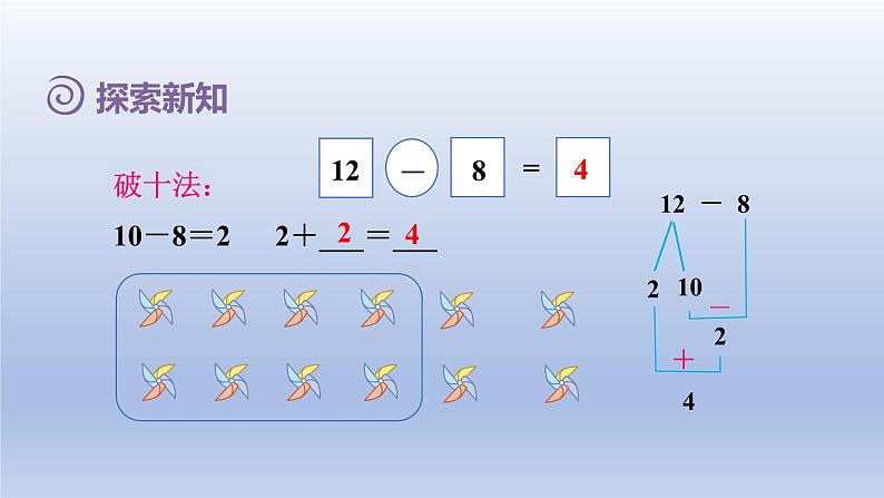 2024一年级数学下册第2单元20以内的退位减法2十几减8课件（人教版）05