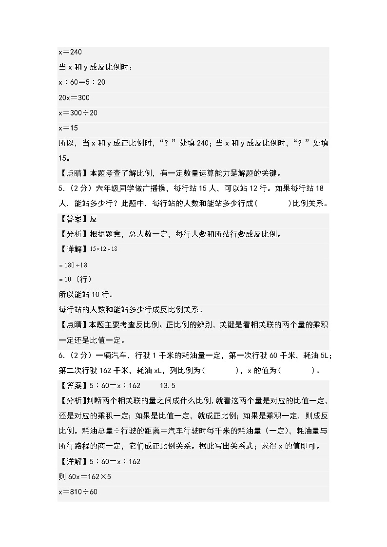 苏教版数学六年级下册第六单元《正比例和反比例》复习课件+单元解读+知识清单+单元测试03