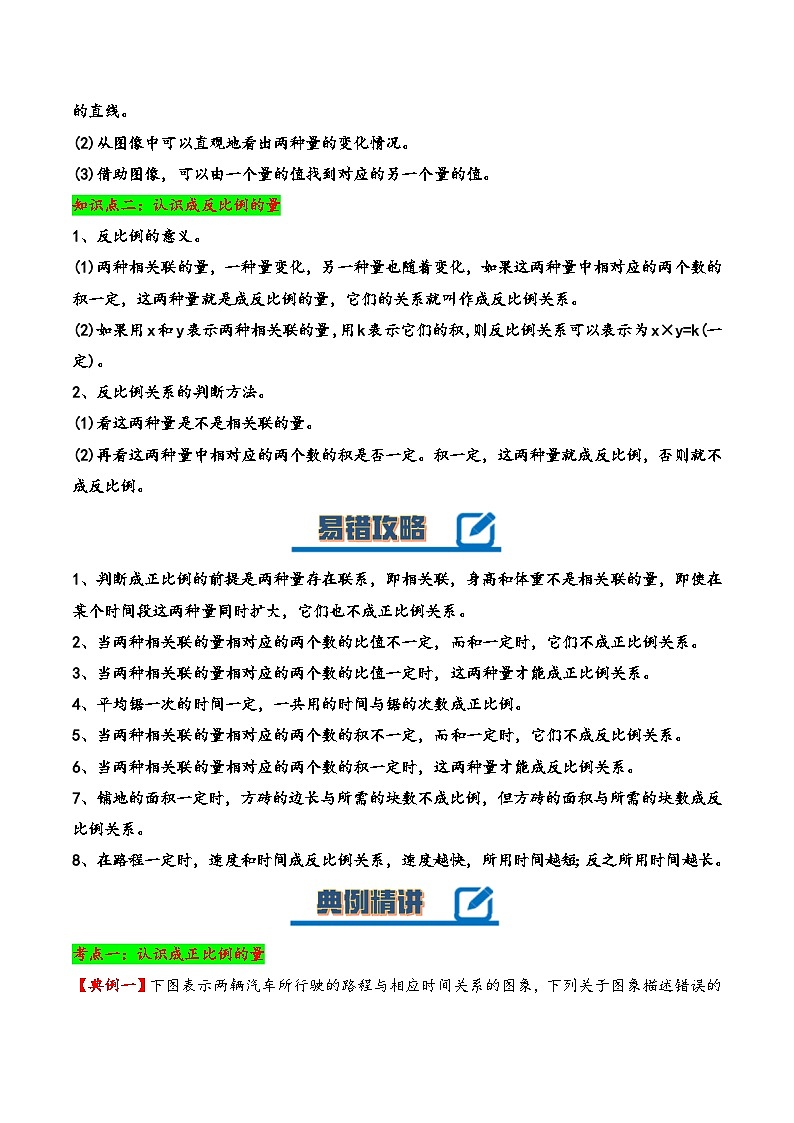 苏教版数学六年级下册第六单元《正比例和反比例》复习课件+单元解读+知识清单+单元测试02