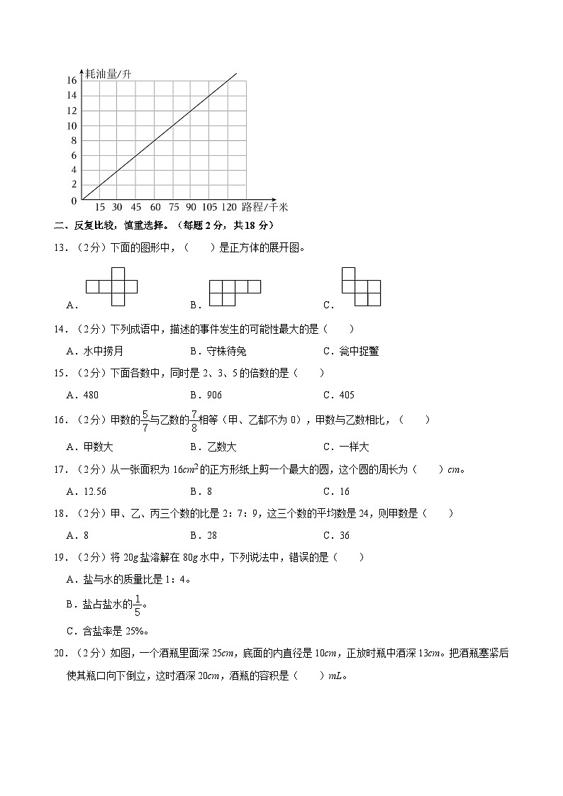2024年河北省保定市易县多校小升初数学试卷第2页
