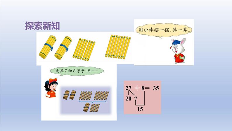 2024一年级数学下册第5单元100以内的加法和减法一6两位数加一位数进位课件（冀教版）05