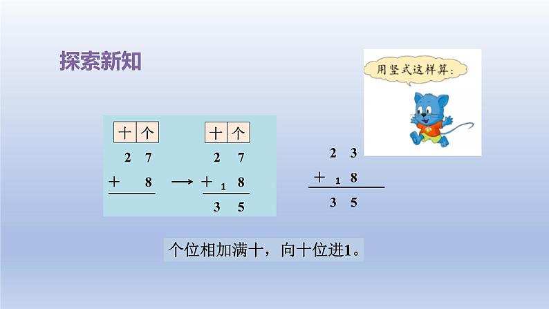 2024一年级数学下册第5单元100以内的加法和减法一6两位数加一位数进位课件（冀教版）07