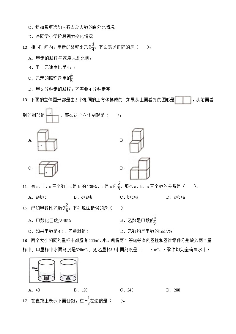 小升初模拟练习（试题）-2023-2024学年六年级下册数学北师大版第2页