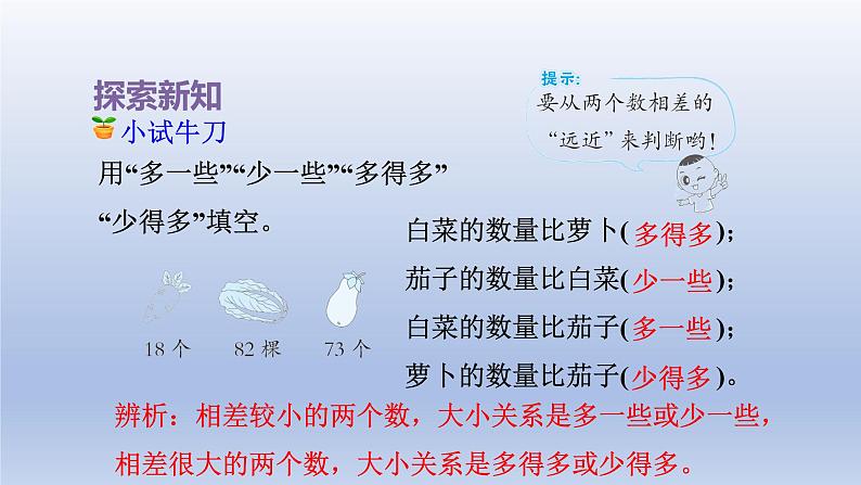 2024一年级数学下册第3单元认识100以内的数6多一些少一些多得多少得多课件（苏教版）第5页