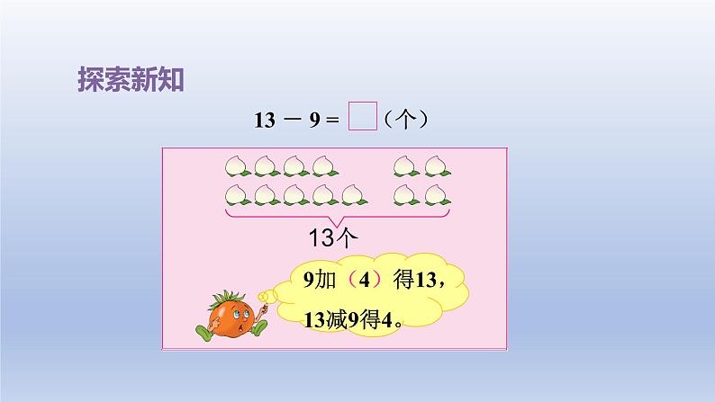 2024一年级数学下册第1单元20以内的退位减法1十几减9课件（苏教版）第7页