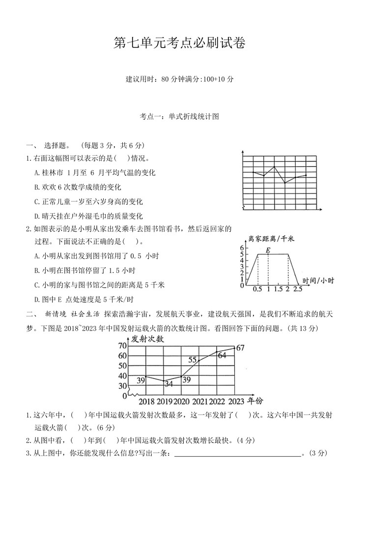 [数学]人教版五年级下册第七单元考点必刷试卷(有答案)第1页