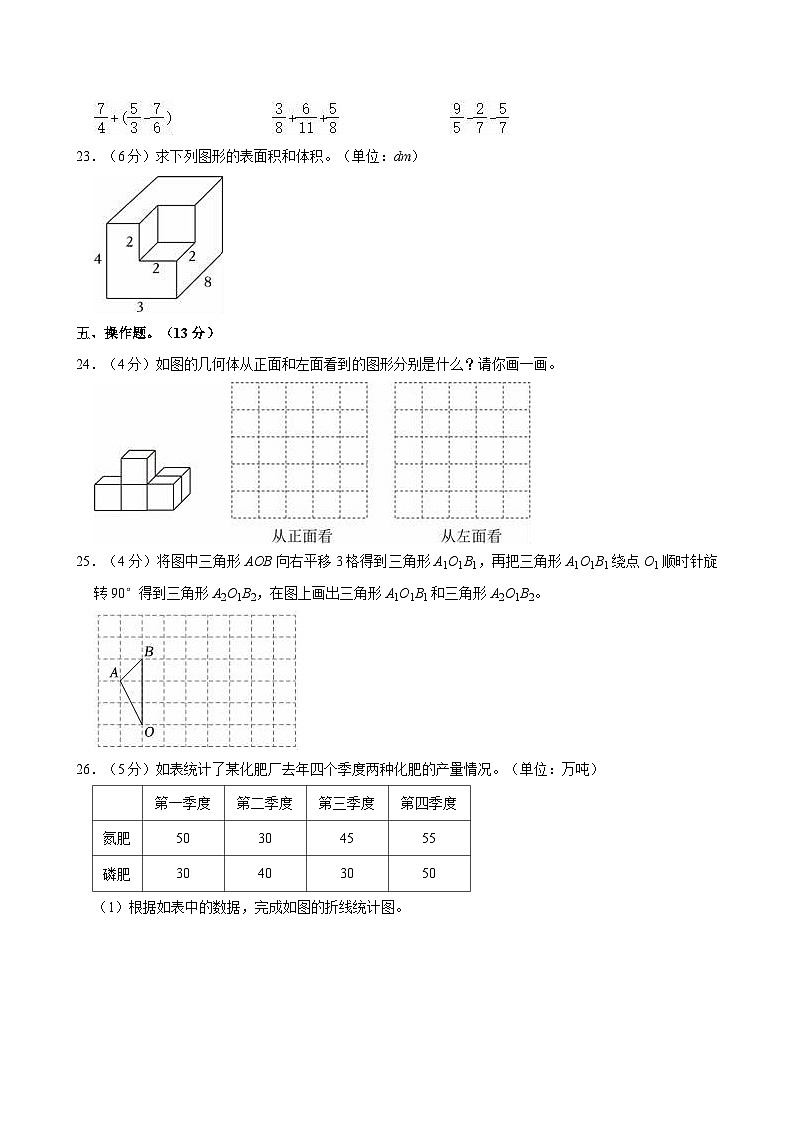 2022-2023学年山西省晋中市昔阳县乐平镇北关小学五年级（下）期末数学试卷第3页