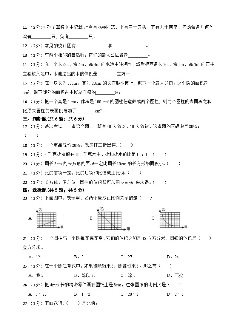 小升初模拟（试题）-2023-2024学年人教版六年级下册数学 (7)02