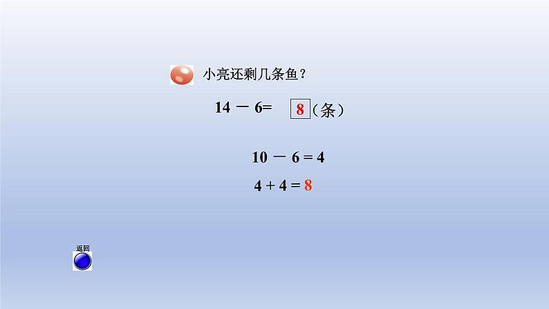 2024一年级数学下册一逛公园--20以内的退位减法第3课时十几减65432的退位减法课件（青岛版六三制）第5页