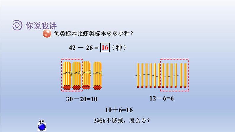 2024一年级数学下册七大海边--100以内数的加减法二第4课时两位数减两位数的退位减法课件（青岛版六三制）第4页