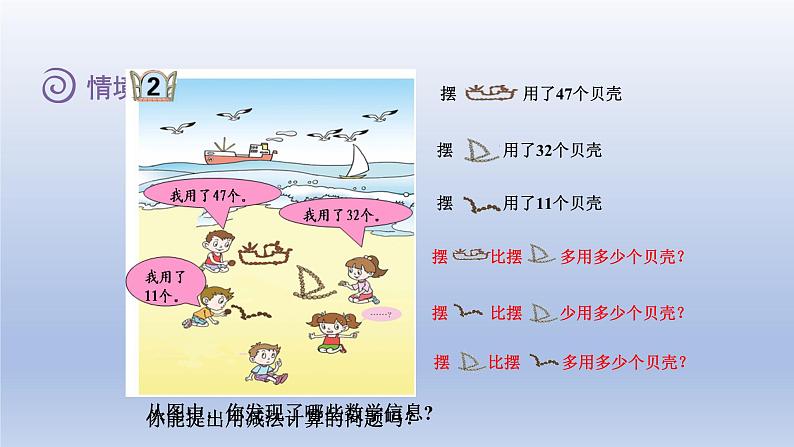 2024一年级数学下册七大海边--100以内数的加减法二第2课时两位数减两位数不退位的笔算课件（青岛版六三制）第2页