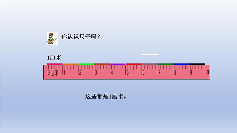 2024一年级数学下册八阿福的新衣--厘米米的认识第1课时厘米的认识课件（青岛版六三制）第5页