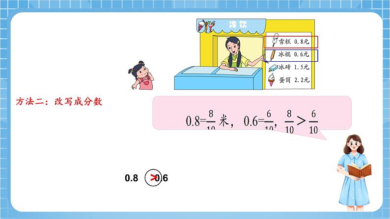 苏教版数学三年级下册8.2《小数的大小比较》课件+教案+分层练习+任务清单07