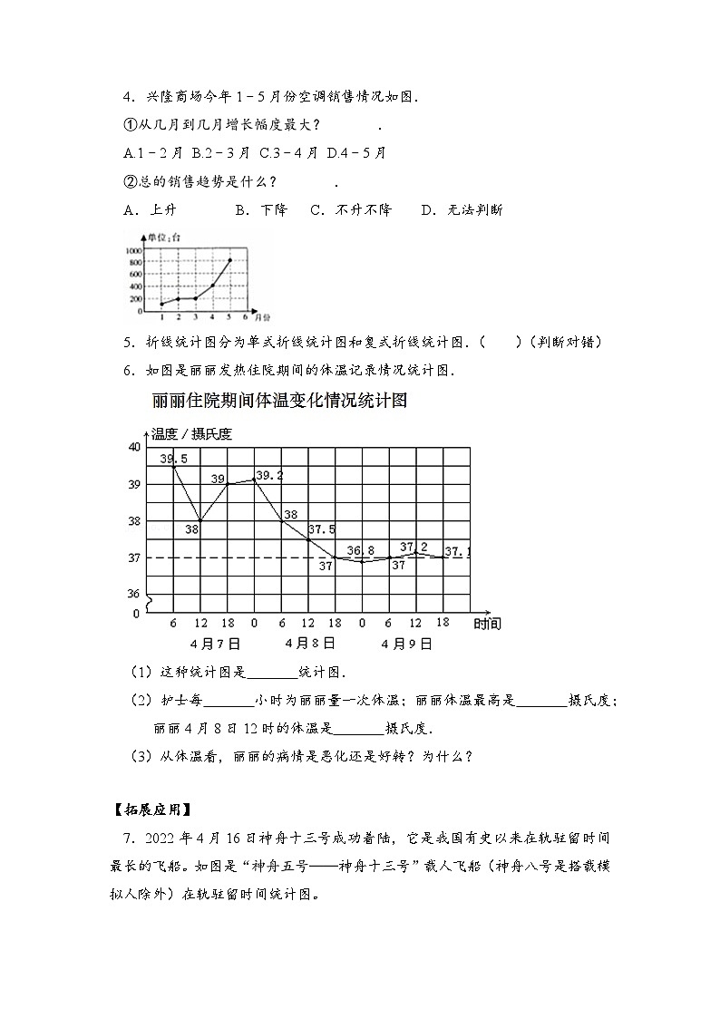 苏教版数学五年级下册2.1《单式折线统计图》课件+教案+分层作业+学习任务单02