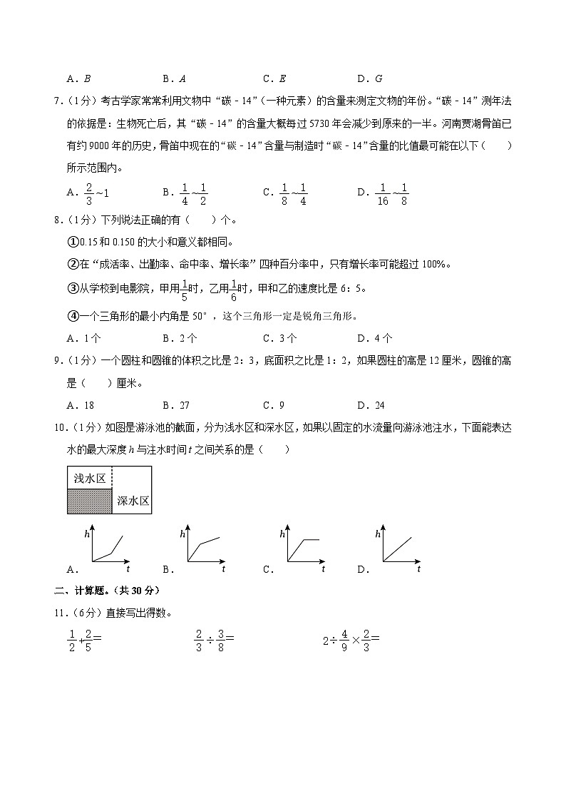 2024年江苏省苏州市常熟市小升初数学试卷（含答案解析）02