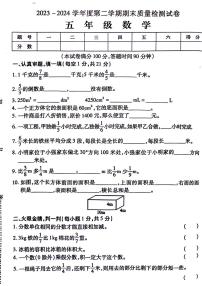 安徽省阜阳市太和县2023-2024学年五年级下学期期末检测数学试题