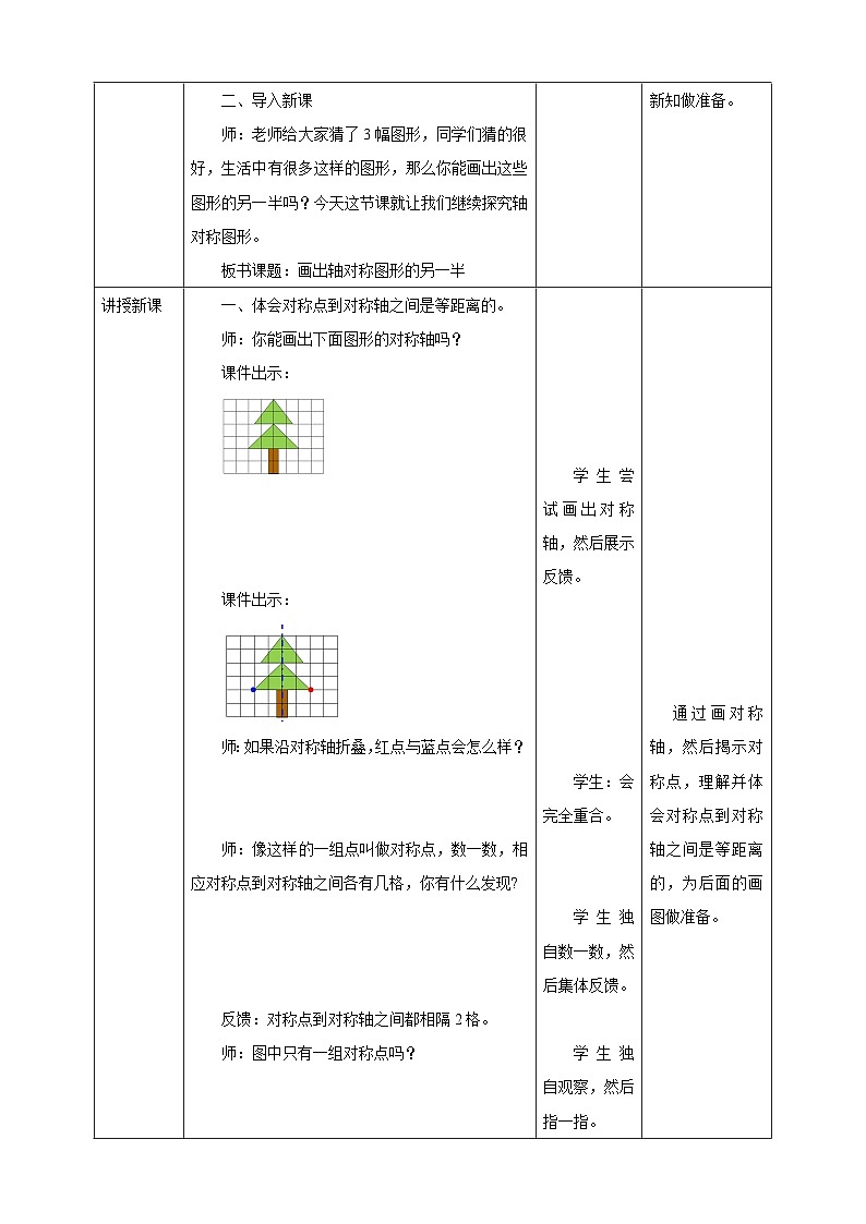 【核心素养】北京版数学四下4.5《画出轴对称图形的另一半》教学设计第2页
