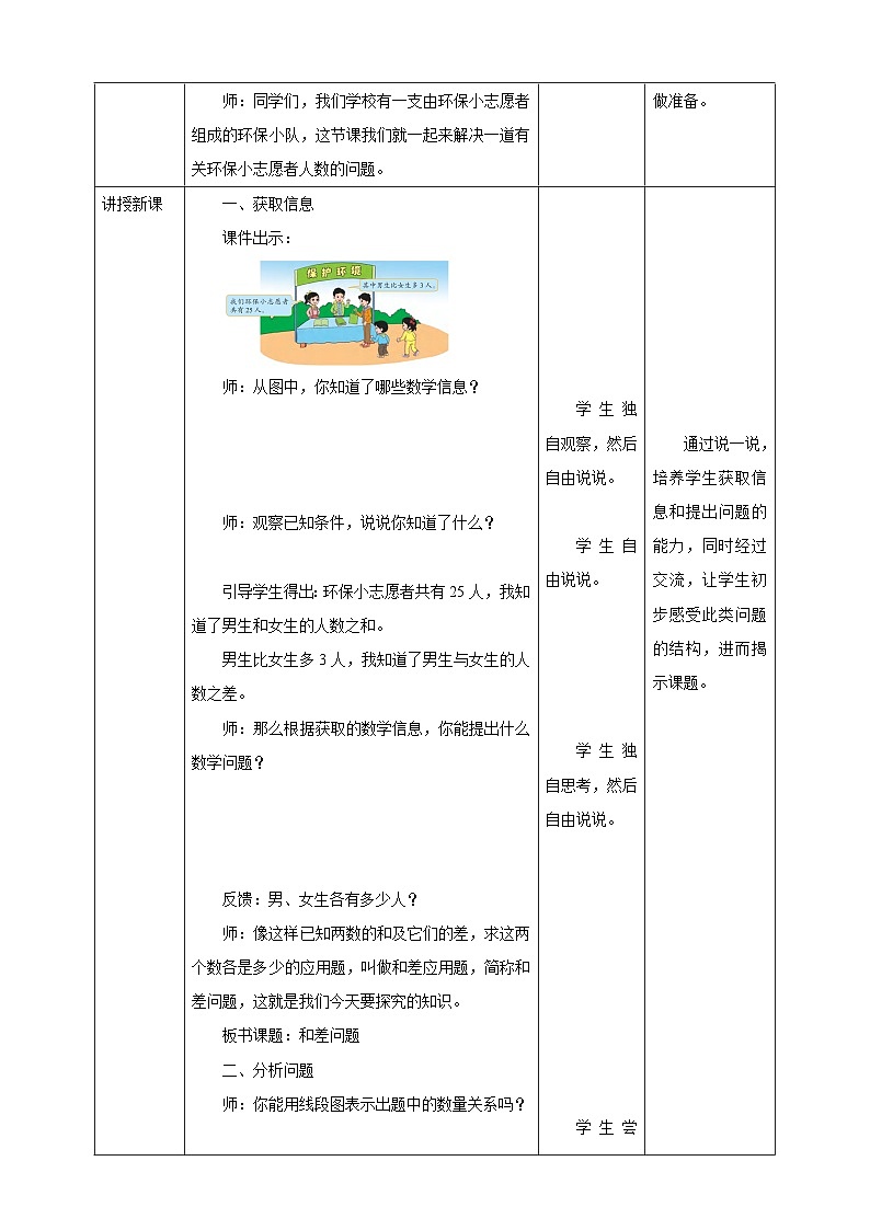 【核心素养】北京版数学四下8.2《和差问题》教学设计第2页