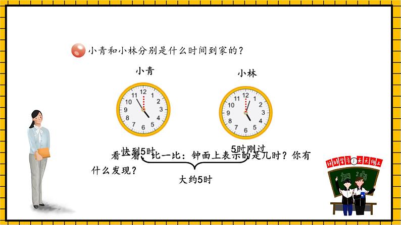 青岛版数学一年级下册1.3《认识整时、半时、大约几时》课件07