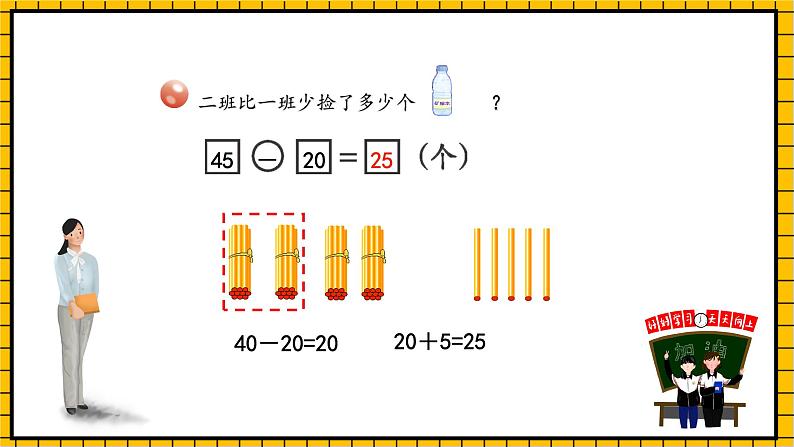 青岛版数学一年级下册4.3《两位数减一位数和两位数减整十数的不退位减法》 课件08