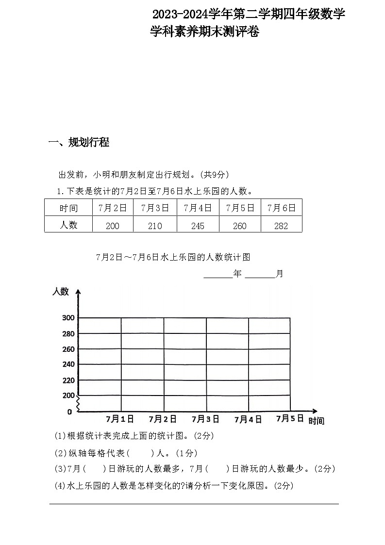 山东省青岛市城阳区2023-2024学年四年级下学期期末数学试卷01