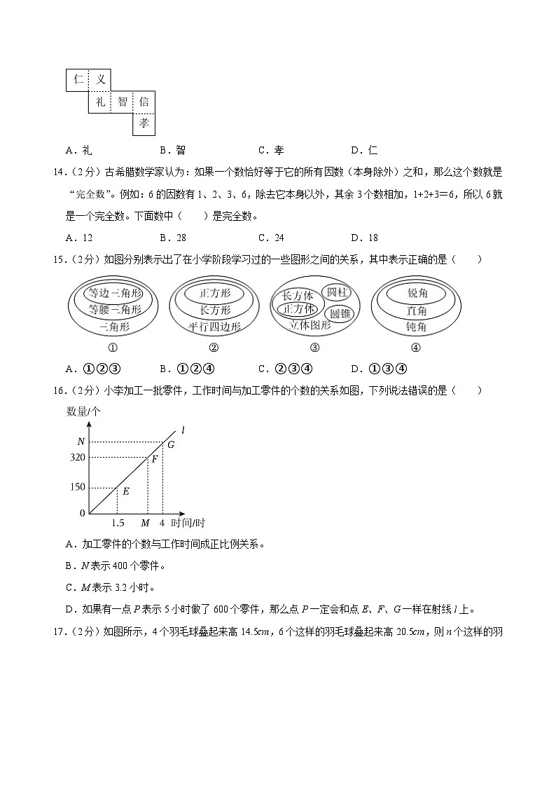 2024年陕西省西安市灞桥区多校小升初数学试卷02