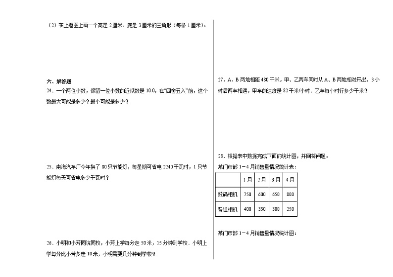 期末冲刺培优卷（试题）-2023-2024学年四年级下册数学人教版第3页