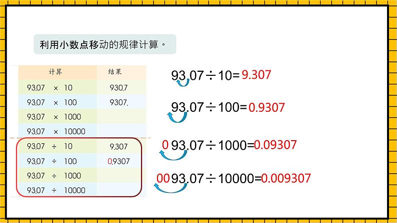 沪教版四年级数学下册2.6.3《小数点的移动-计算乘除法》（教学课件）07