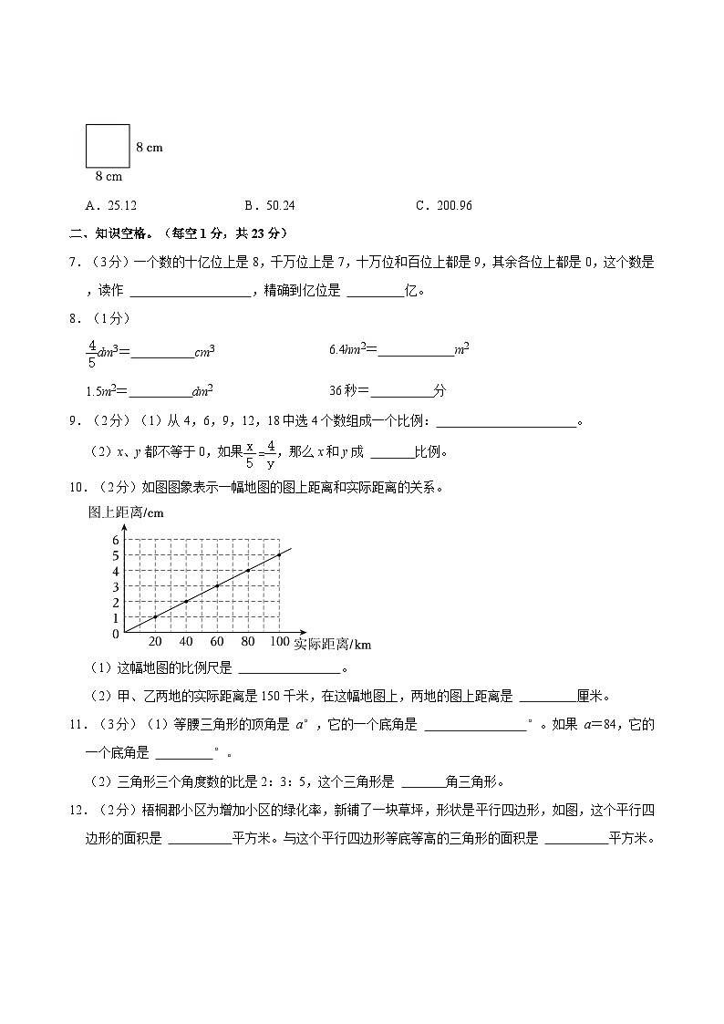 河南省周口市太康县2023-2024学年六年级下学期期末数学试题第2页