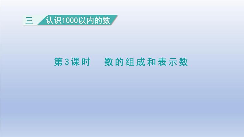 2024二年级数学下册三认识1000以内的数第3课时数的组成和表示数课件（冀教版）01